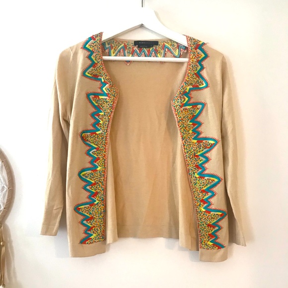 BCBGMaxAzria Sweaters - 🚫SOLD🚫 Vintage BCBG MaxAzria tan retro style cardigan